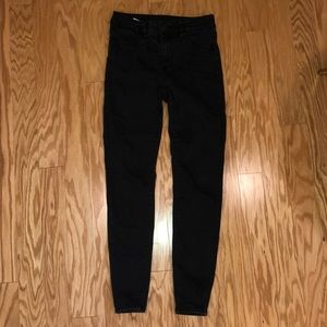 High waist stretchy black jeans